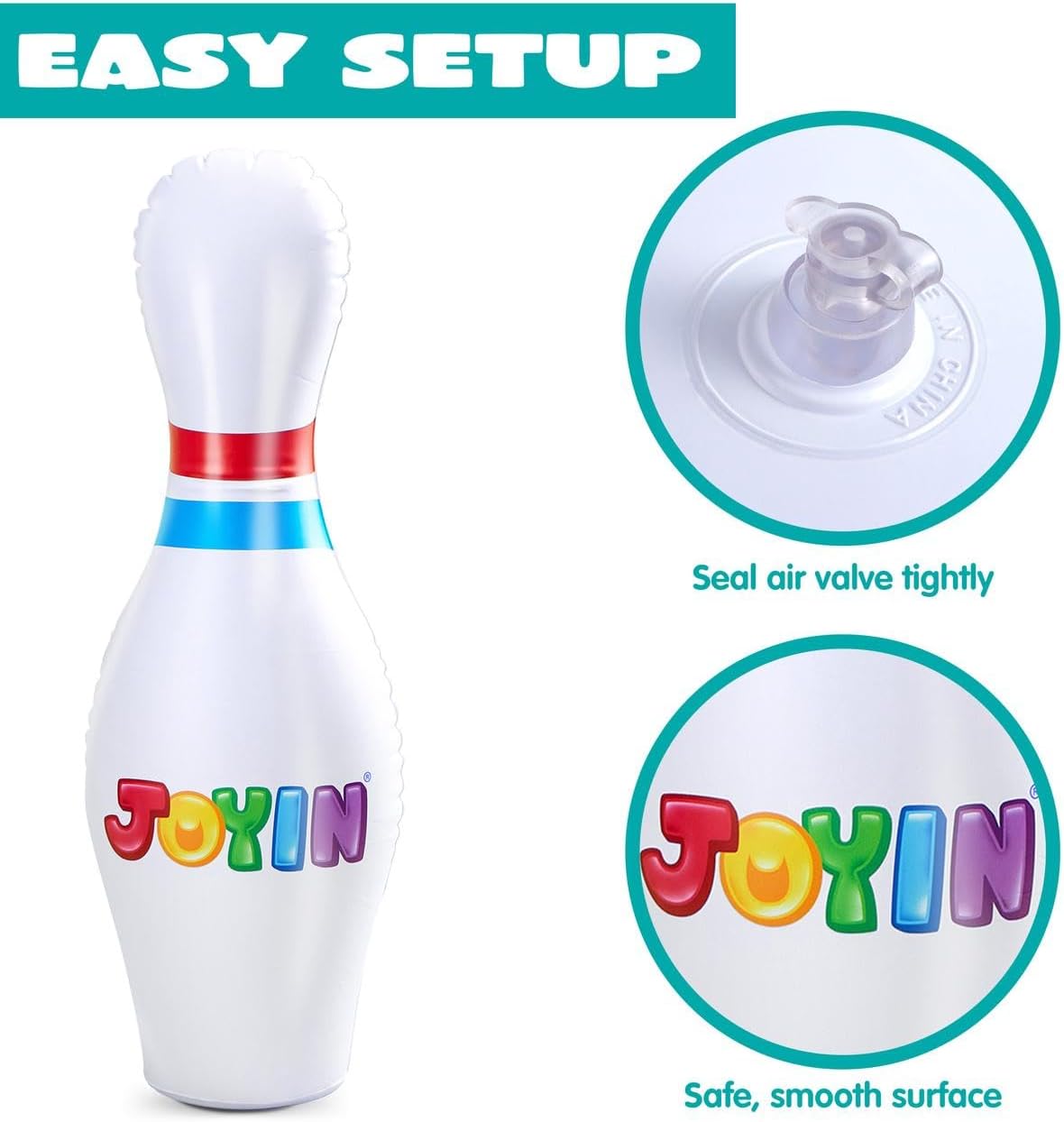 JOYIN Giant Inflatable Bowling Ball Set for Kids and Adults, Children's Educational Motor Skills Toy