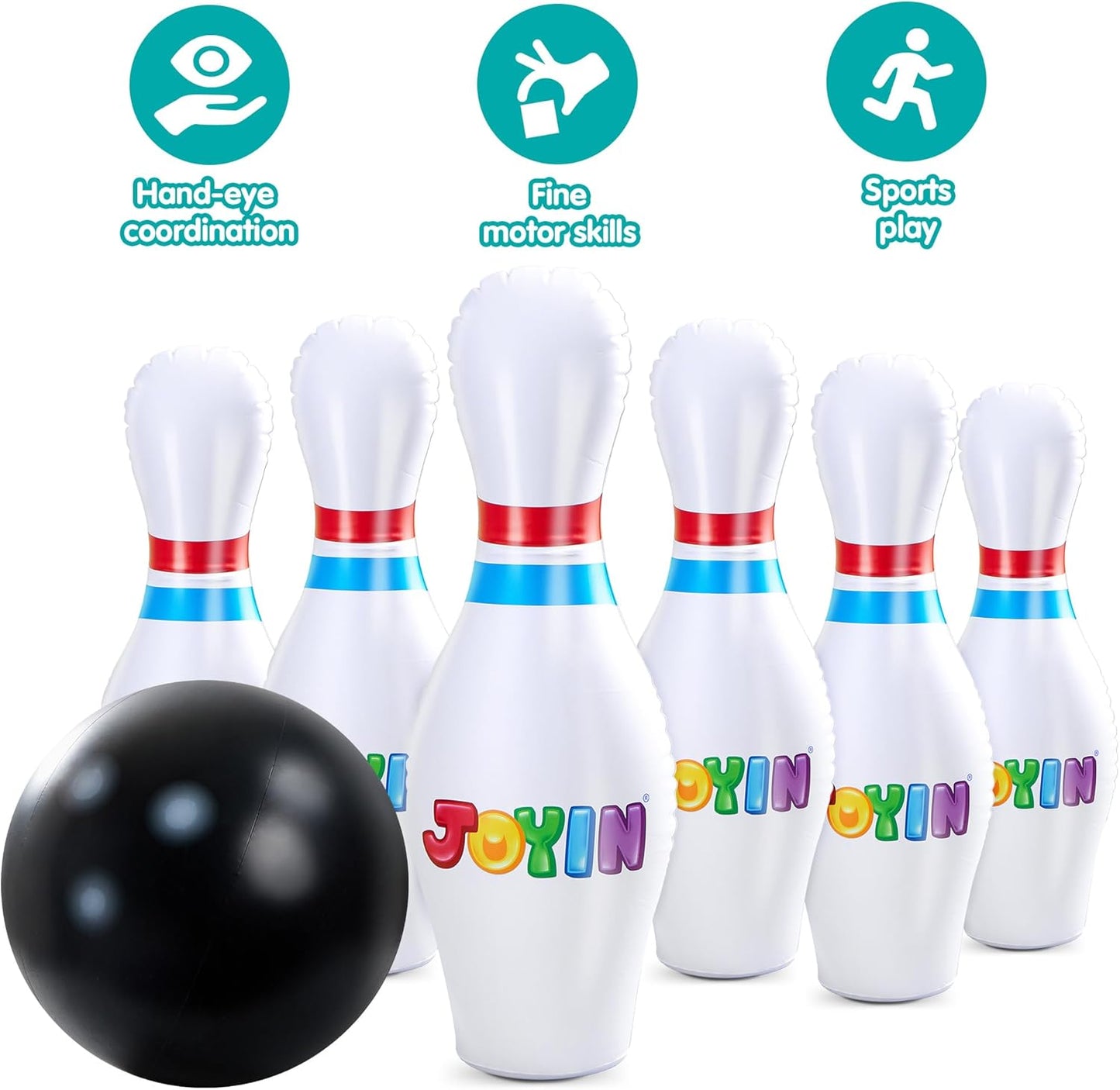JOYIN Giant Inflatable Bowling Ball Set for Kids and Adults, Children's Educational Motor Skills Toy
