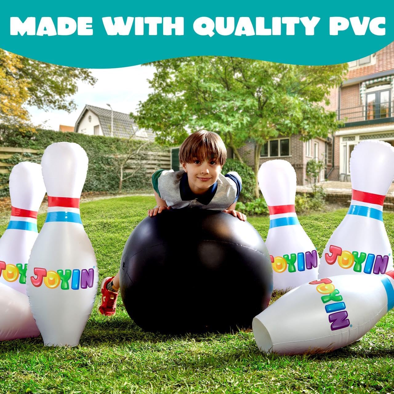 JOYIN Giant Inflatable Bowling Ball Set for Kids and Adults, Children's Educational Motor Skills Toy
