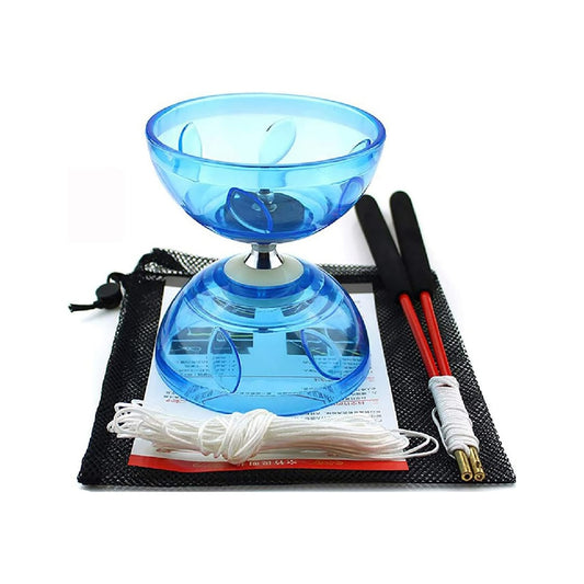 Diabolo Chinese Yo-Yo Set with Colorful LED Lights, Comes with Diabolo Stick, String and Mesh Bag
