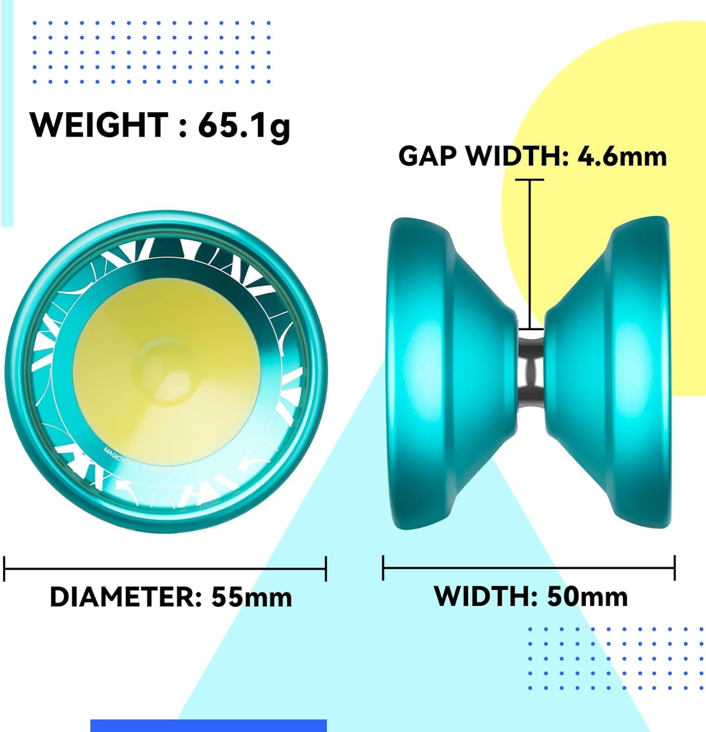 MAGICYOYO Responsive and Slow Yo-Yo with Bearing Kit + 12 Strings + Storage Bag (V11 Lake Blue + K1 Blue Pink Yellow)