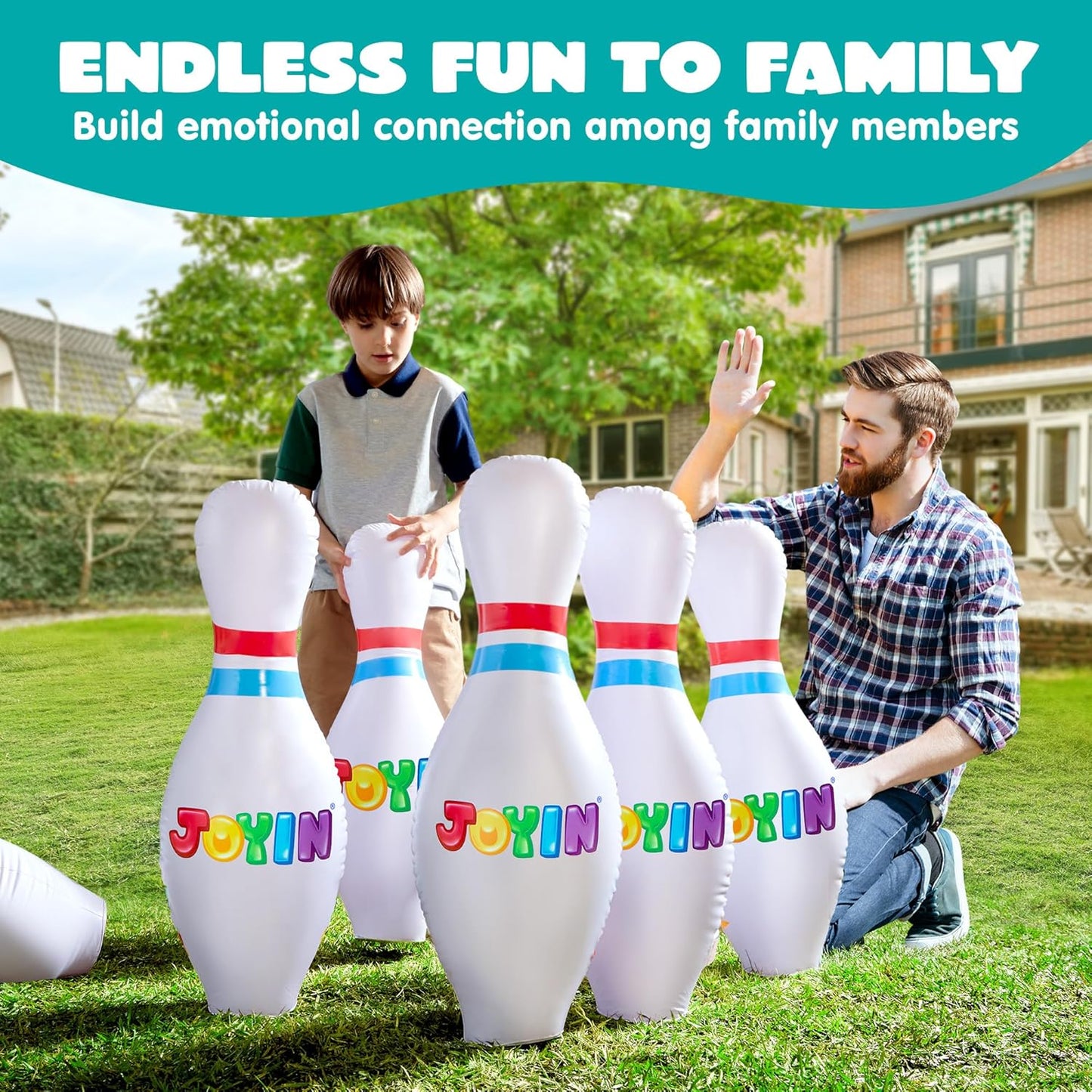 JOYIN Giant Inflatable Bowling Ball Set for Kids and Adults, Children's Educational Motor Skills Toy